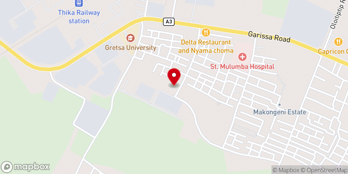 Map showing location of Redeemed Gospel Church Makongeni