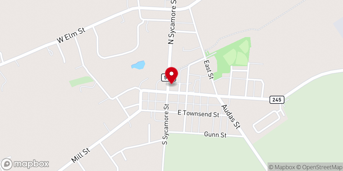 Map showing location of Fellowship Baptist Church