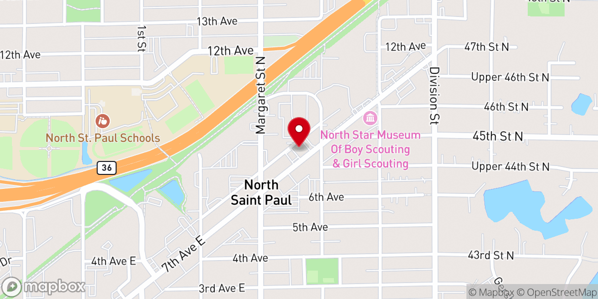 Map showing location of North Lakes Christian Church