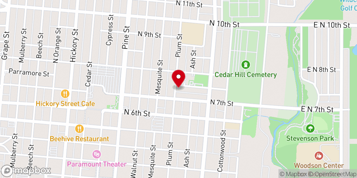 Map showing location of Bethel African Methodist Episcopal Church