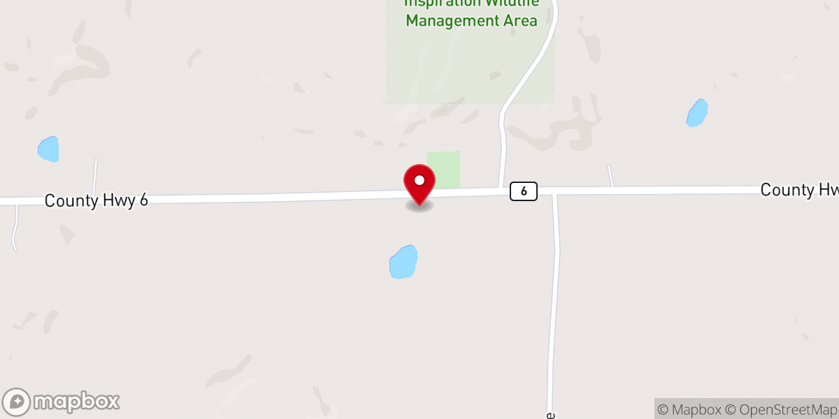 Map showing location of Leaf Mountain Church