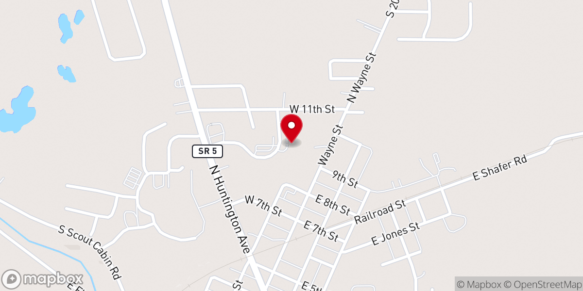 Map showing location of Solid Rock Church of Warren