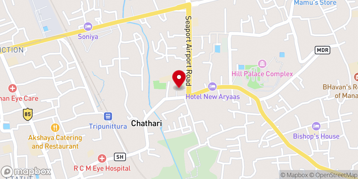 Map showing location of St. George Jacobite Syrian Cathedral, Karingachira