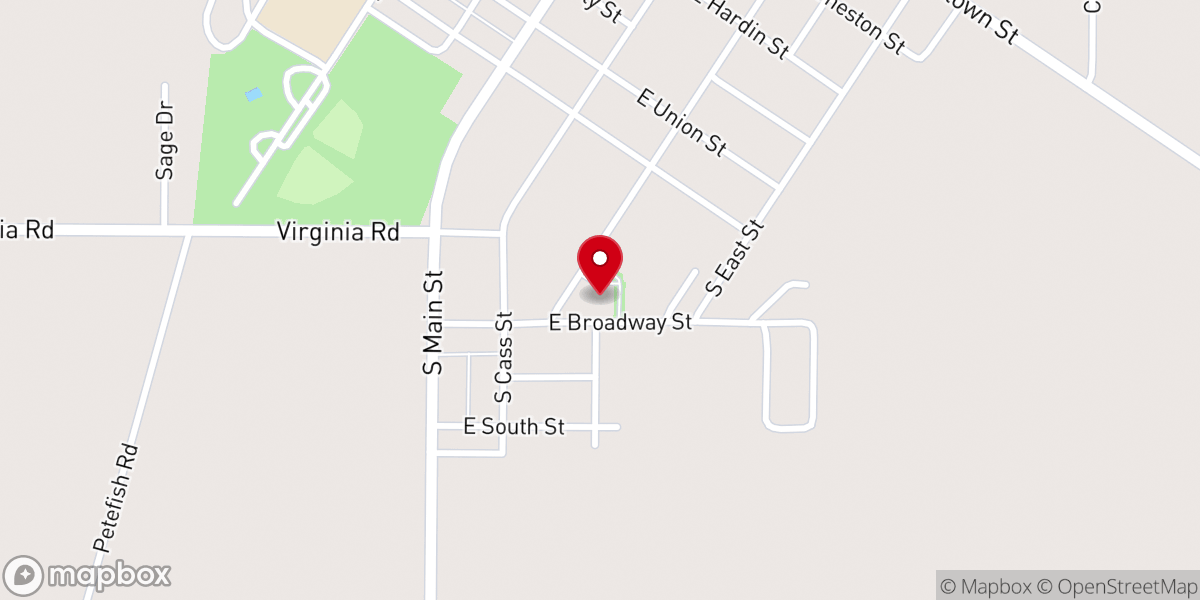 Map showing location of Virginia United Methodist Church