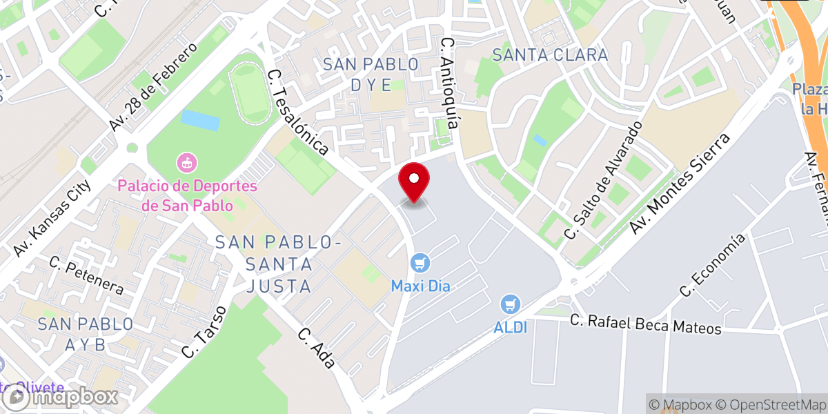 Map showing location of Iglesia Biblica Mahanaim
