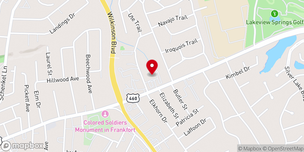 Map showing location of Crestwood Church