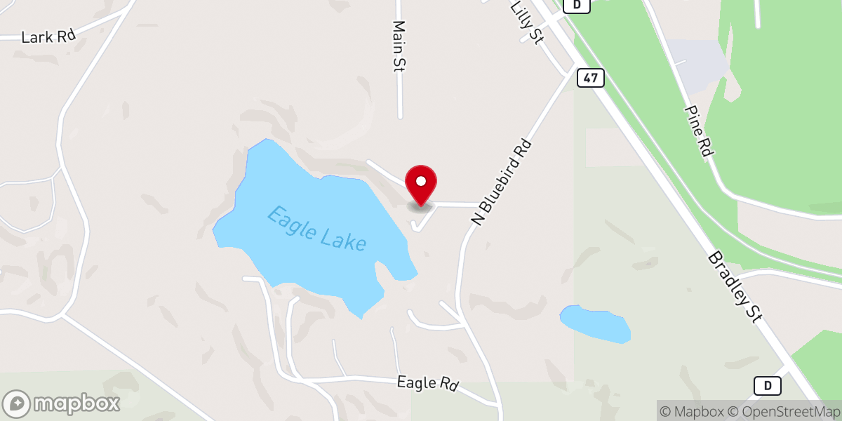 Map showing location of Lake Tomahawk, WI 54539