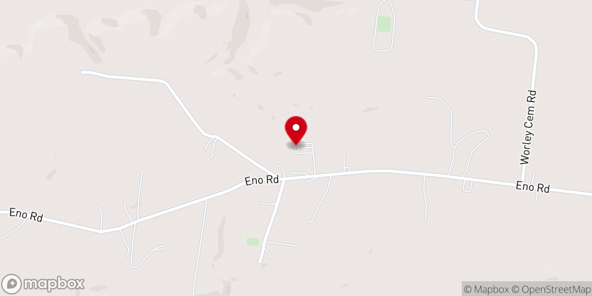 Map showing location of Worley Furnace Baptist Church