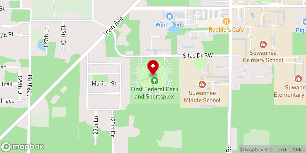 Map showing location of First Federal Sportsplex