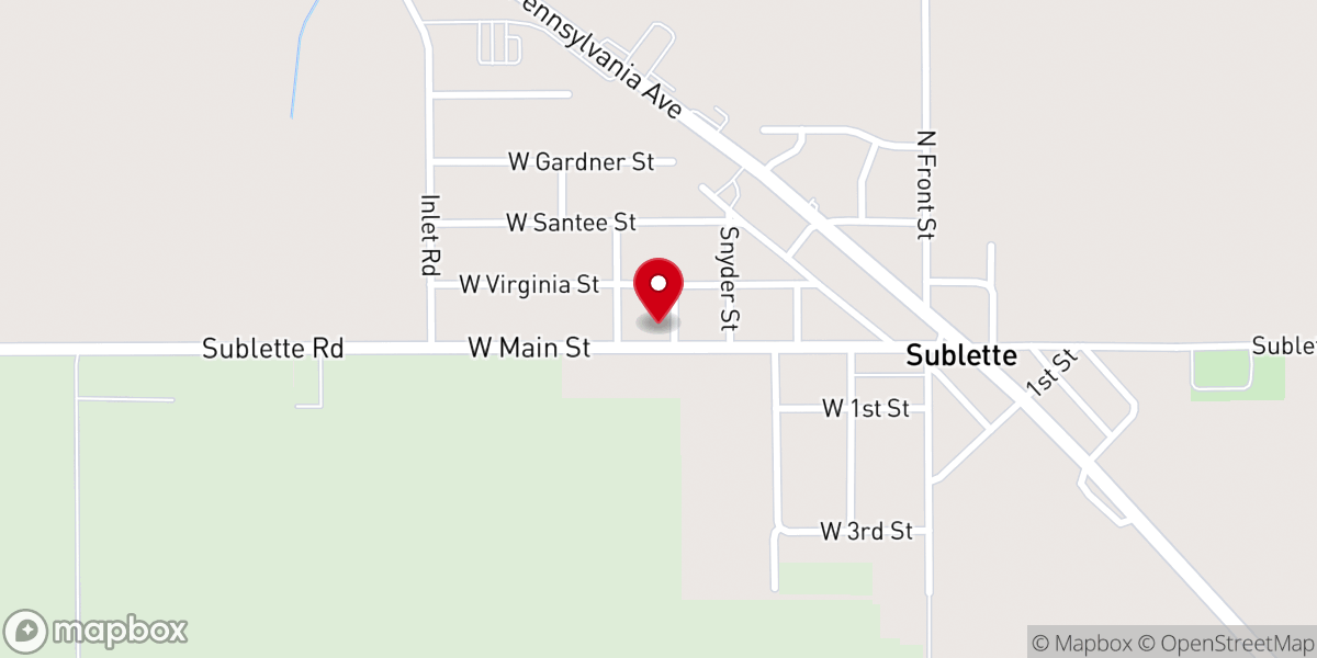Map showing location of Grace Fellowship Church-Sublette