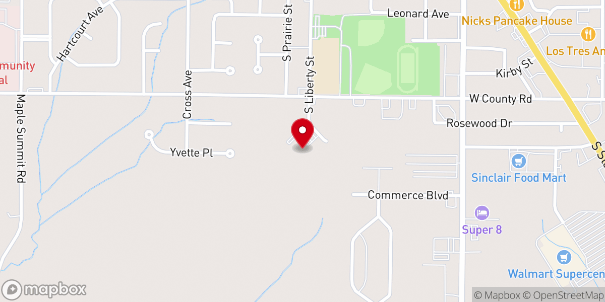 Map showing location of First United Methodist Church of Jerseyville