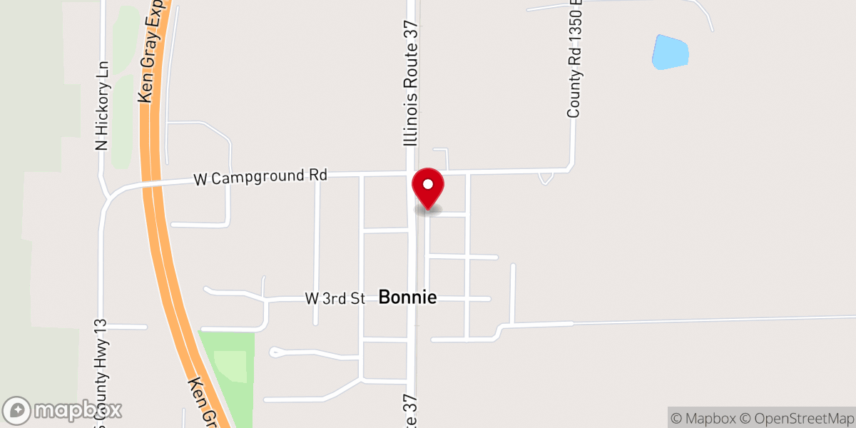 Map showing location of Bonnie United Methodist Church