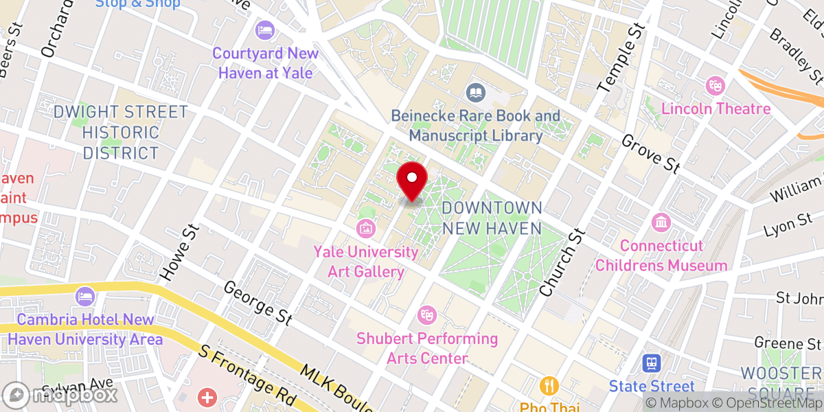 Map showing location of Dwight Hall at Yale: Center for Public Service and Social Justice