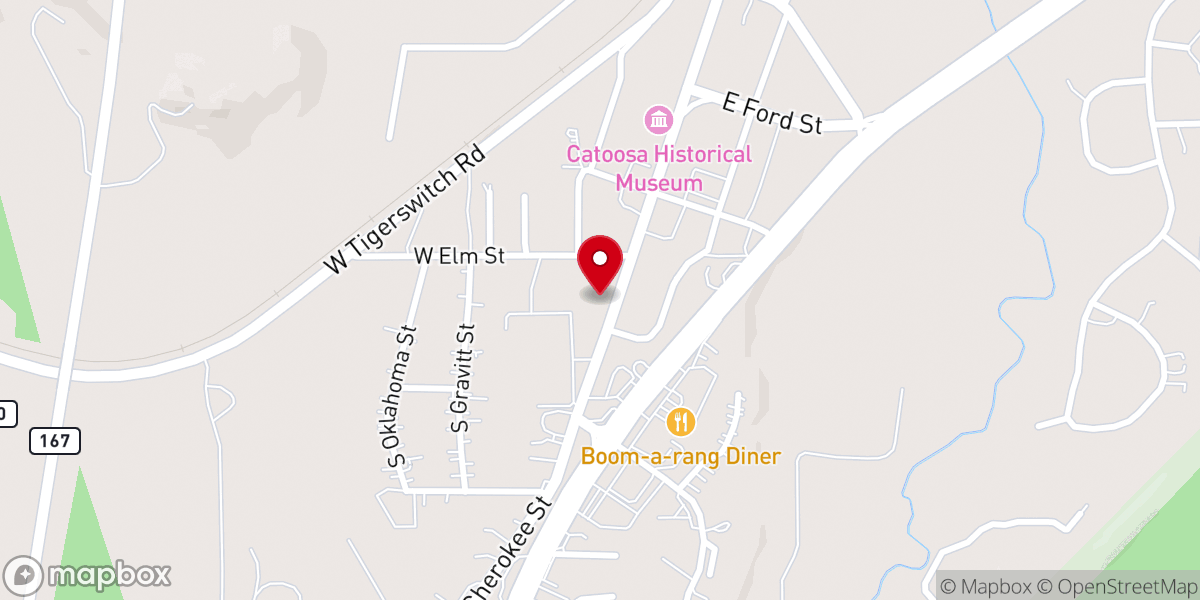 Map showing location of (Formerly) Catoosa United Methodist Church