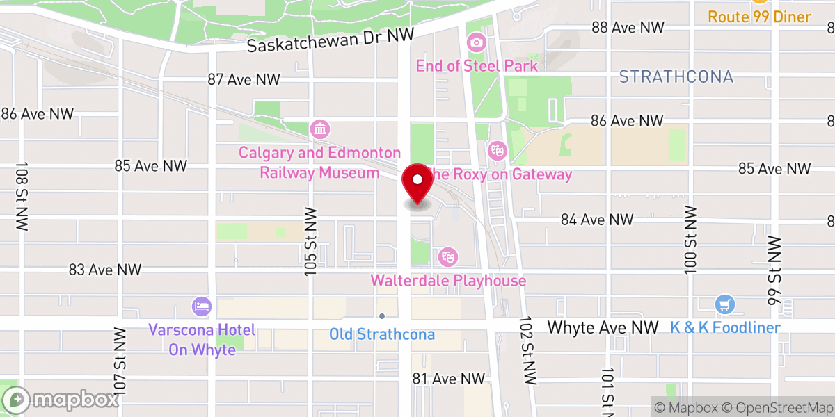 Map showing location of Knox Evangelical Church