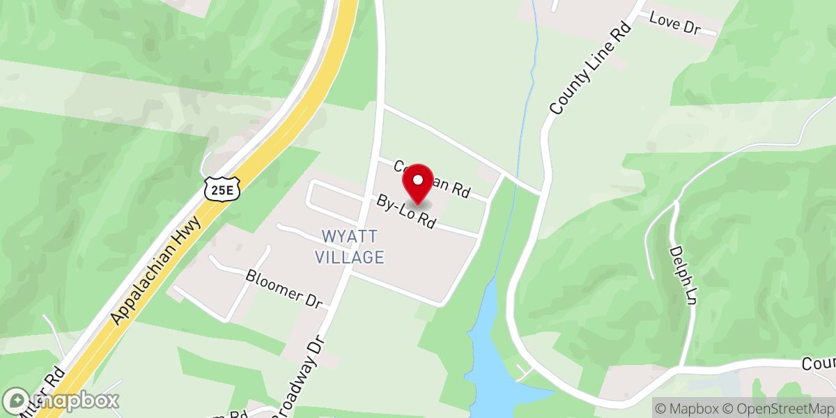 Map showing location of Bean Station Church of God
