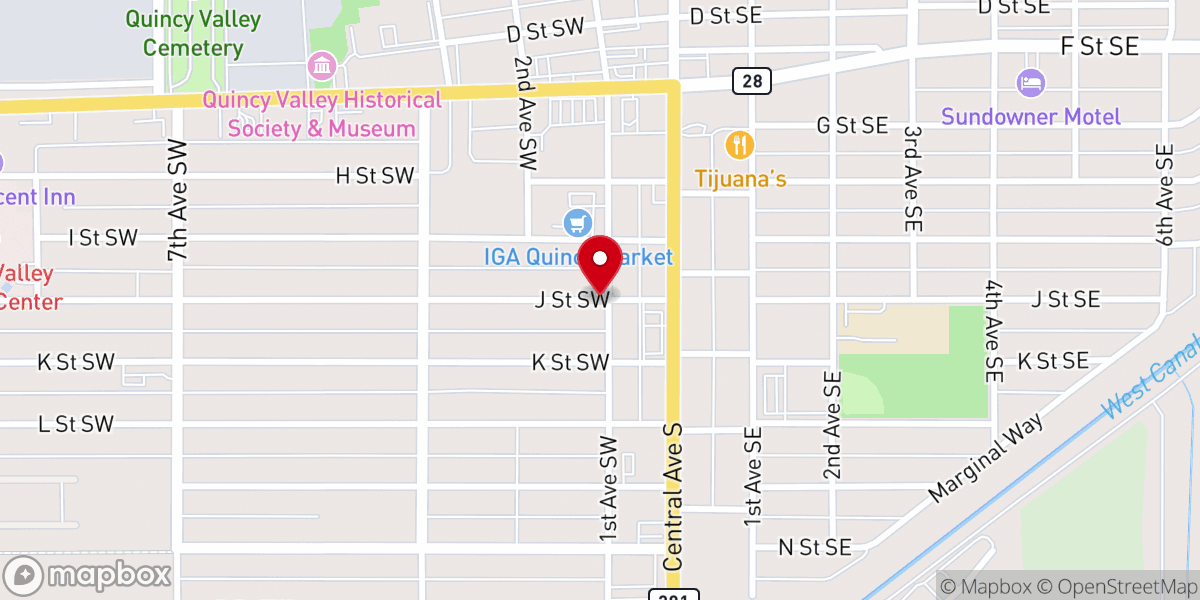 Map showing location of Old Washington First Baptist Church - Food Distribution Center