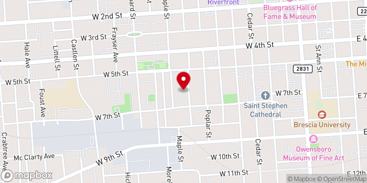 Map showing location of Blessed Sacrament Chapel