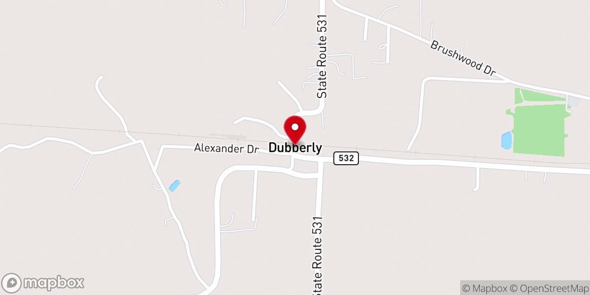 Map showing location of Dubberly
