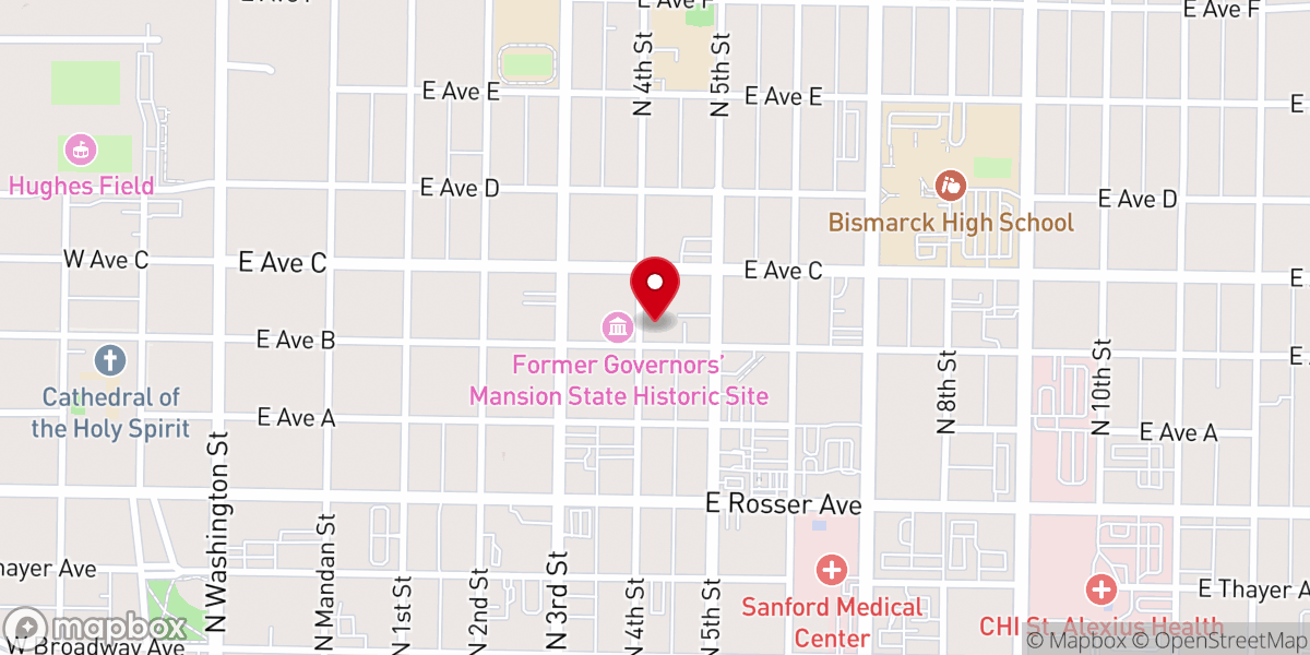 Map showing location of St. George's Episcopal Memorial Church