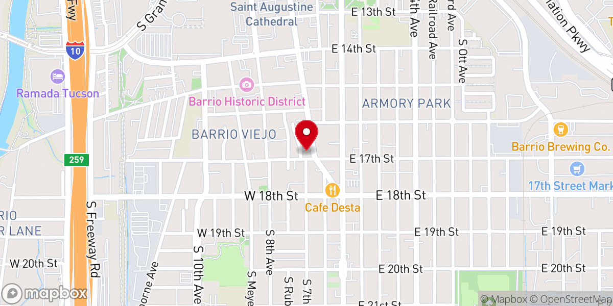 Map showing location of Prince Chapel AME Church