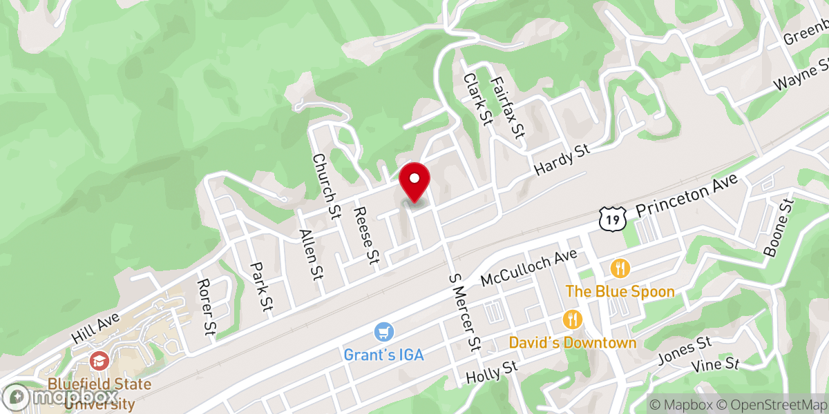 Map showing location of Mount Zion Baptist Church