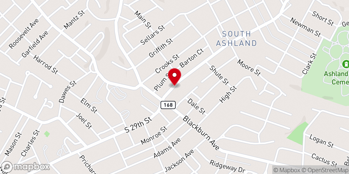 Map showing location of Unity Baptist Church