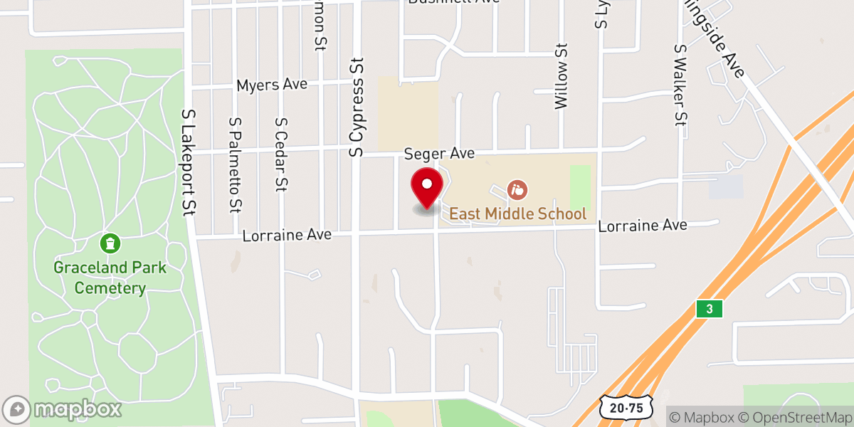 Map showing location of Morningside Baptist Church