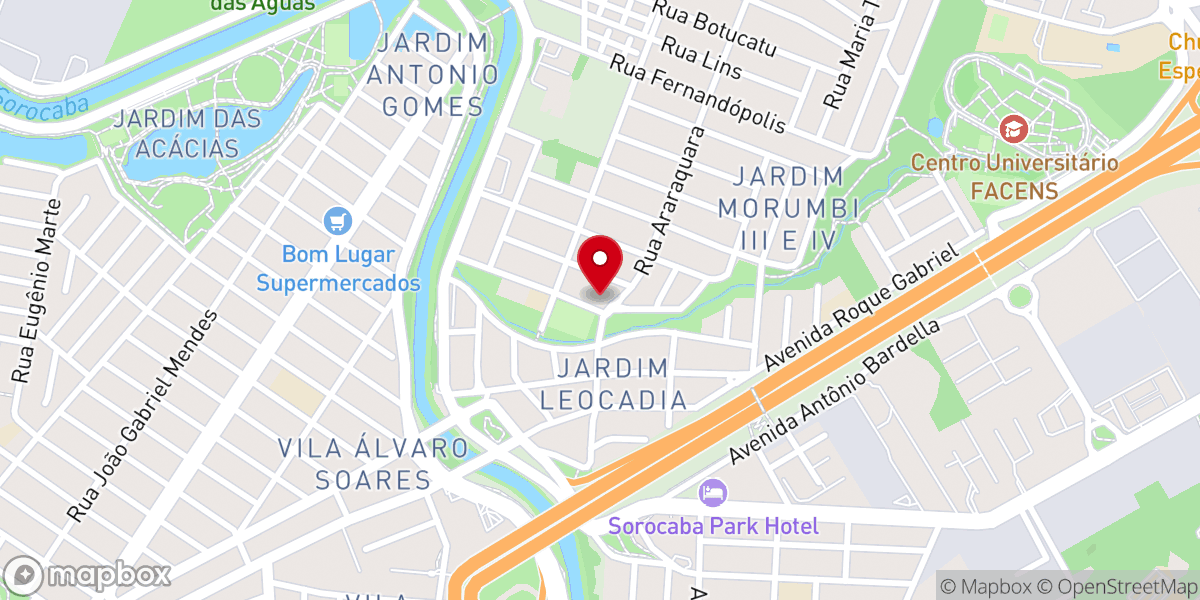Map showing location of Paróquia Nossa Senhora Medianeira de Todas as Graças - Sorocaba