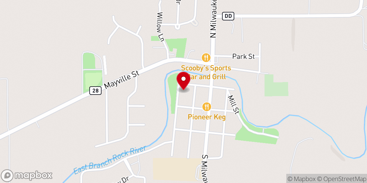 Map showing location of St. Theresa Catholic Church