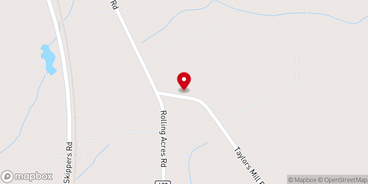 Map showing location of Corinth Church
