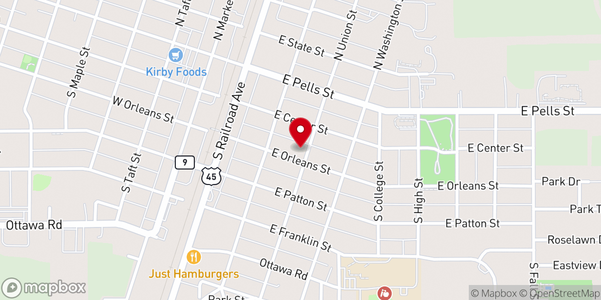 Map showing location of Evangelical Covenant Church