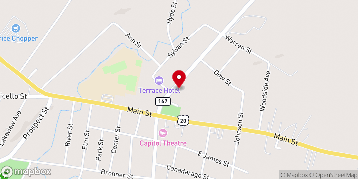 Map showing location of Richfield Springs Food Pantry - Food Distribution Center