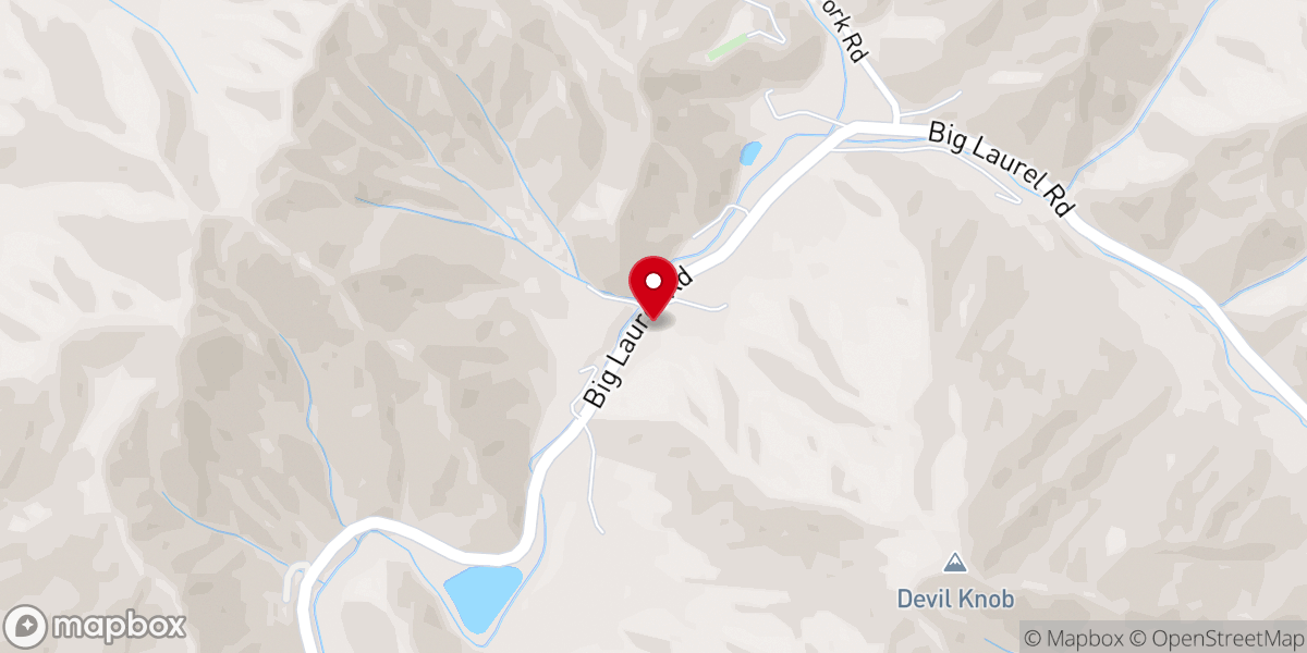 Map showing location of Laurel Bend Baptist Church