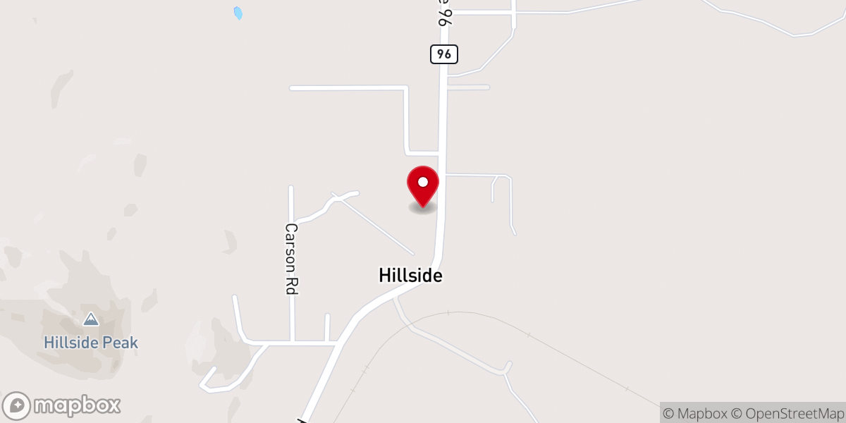 Map showing location of Hillside Bible Church