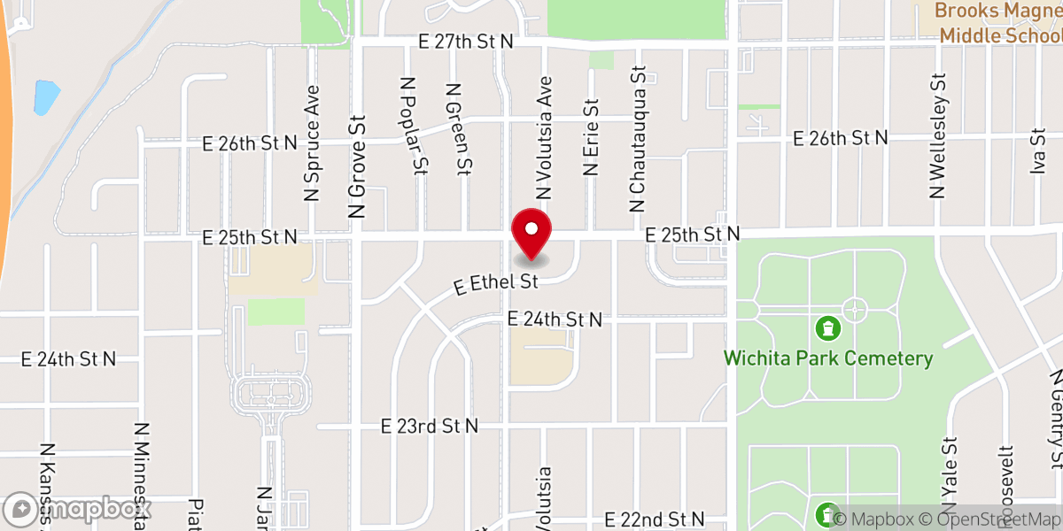 Map showing location of Progressive Missionary Baptist Church