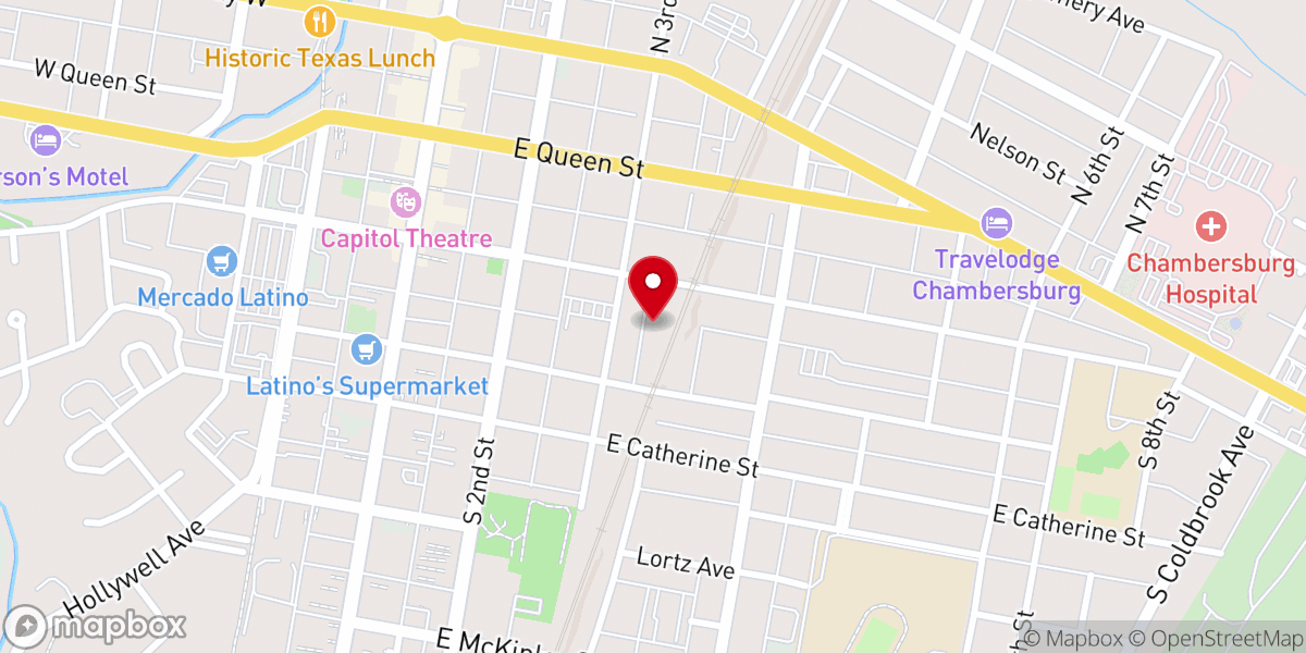 Map showing location of Church of God