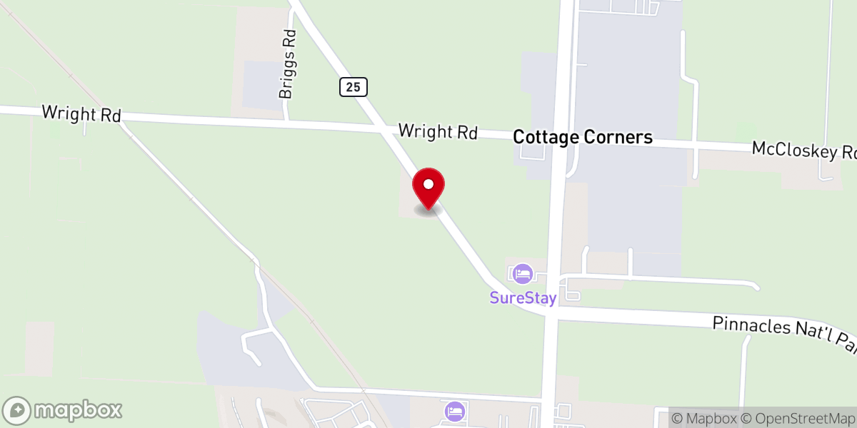 Map showing location of Abundant Life Church