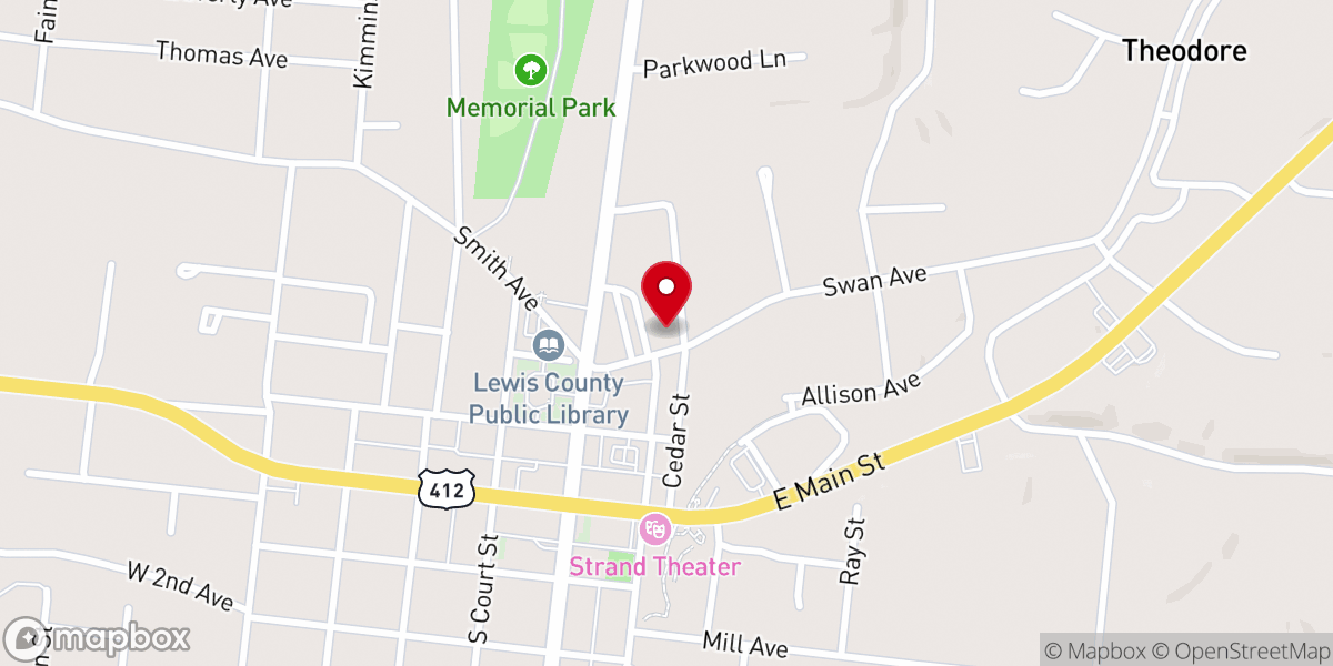 Map showing location of First Pentecostal Church