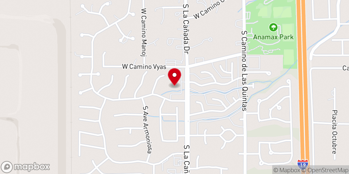Map showing location of Sahuarita Food Bank & Community Resource Center