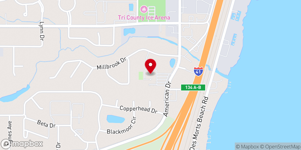 Map showing location of New Hope Lutheran Church