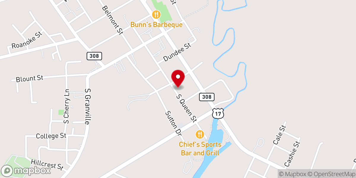 Map showing location of St Thomas' Episcopal Church