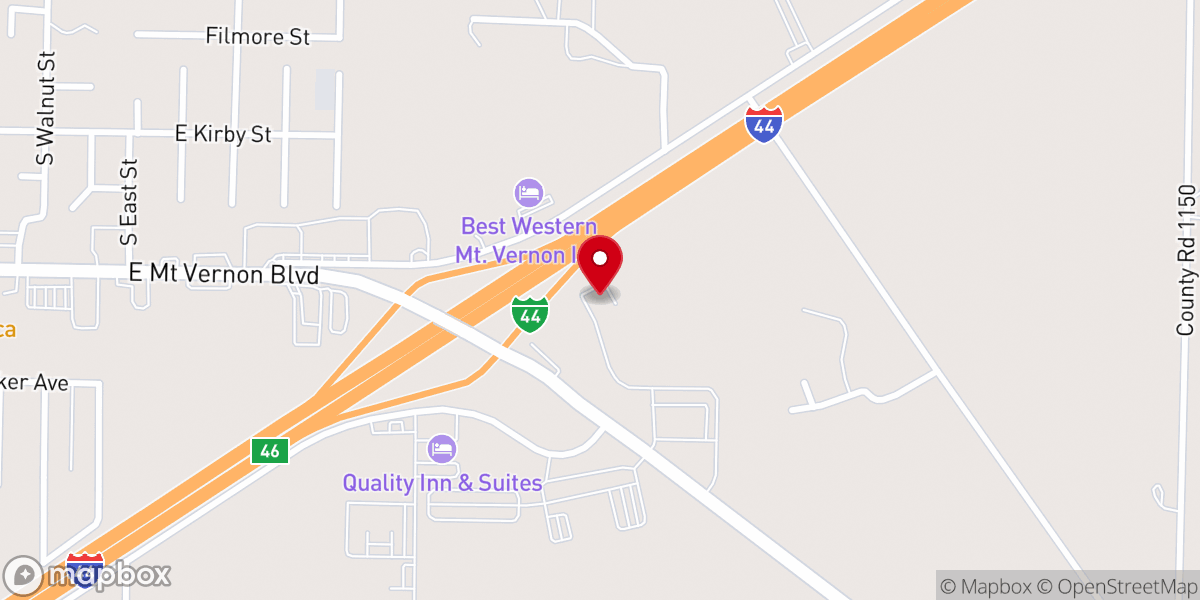 Map showing location of Mount Vernon Nazarene Church