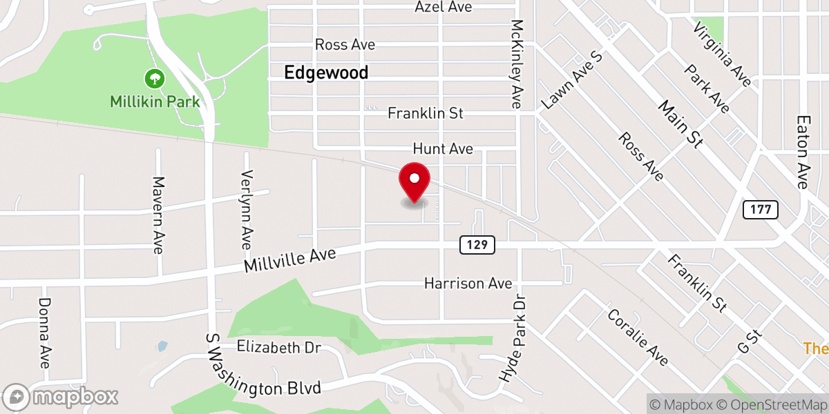 Map showing location of Kenworth Avenue Pentecostal Church