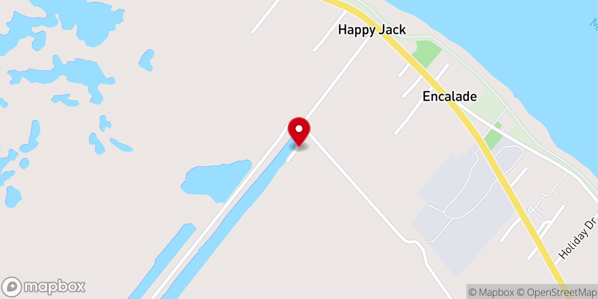 Map showing location of Happy Jack Marina