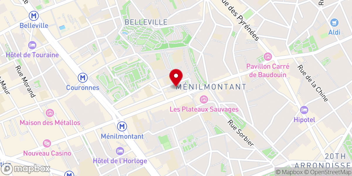Map showing location of Église catholique Notre-Dame-de-la-Croix de Ménilmontant