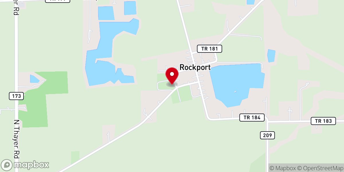 Map showing location of Rockport Community Bible Church