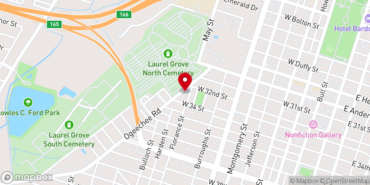 Map showing location of Abyssinia Baptist Church