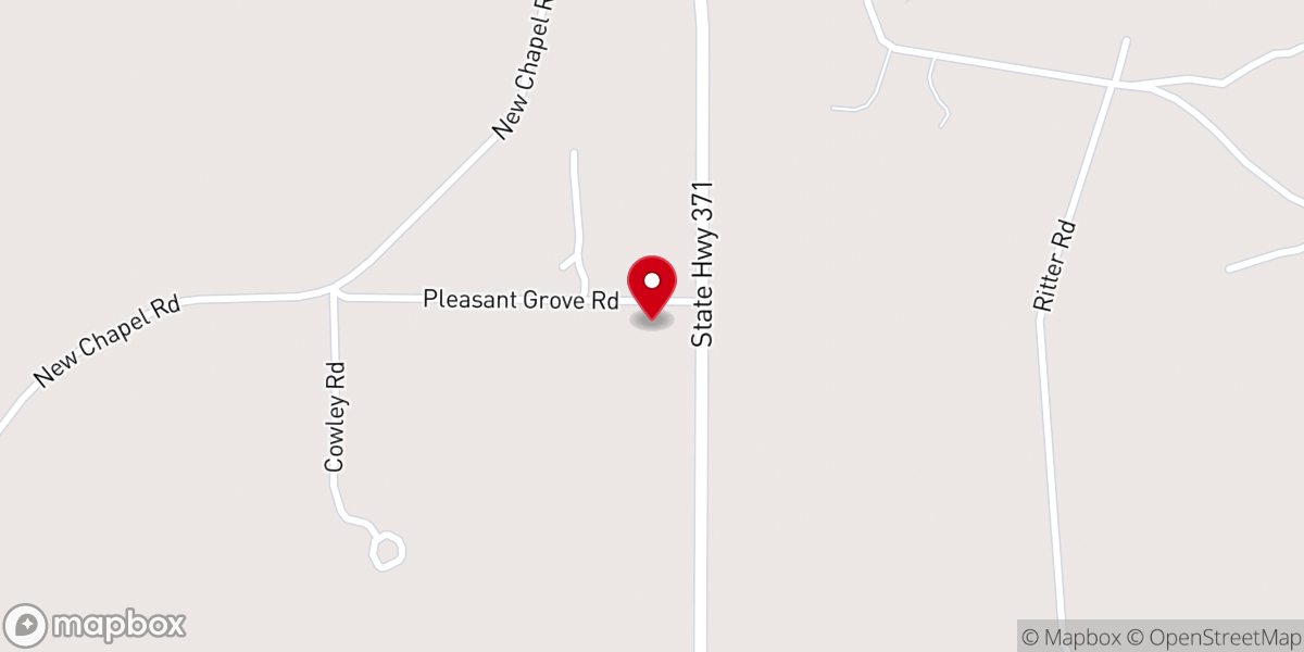 Map showing location of Pleasant Grove Missionary Baptist Church
