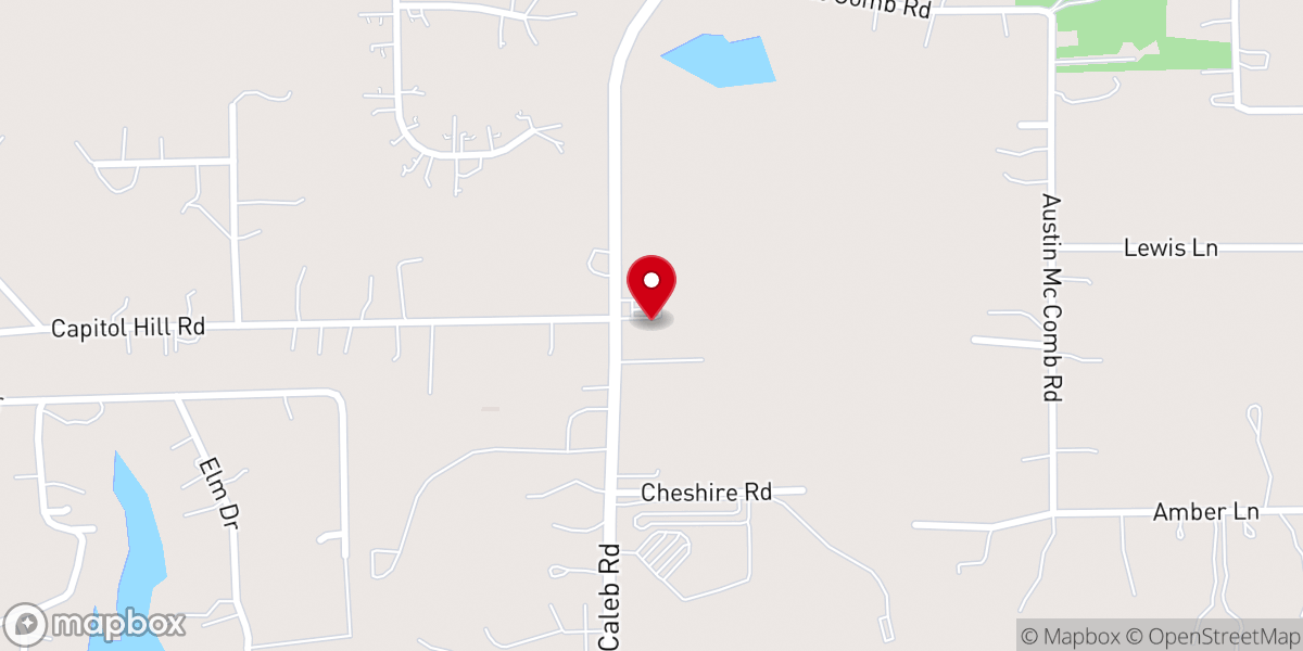 Map showing location of Lake Church